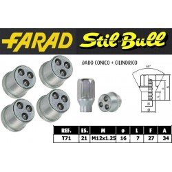 Farad Stil Bull Dadi antifurto con 2 chiavi cod T71