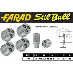 Farad Stil Bull Dadi antifurto con 2 chiavi cod T91