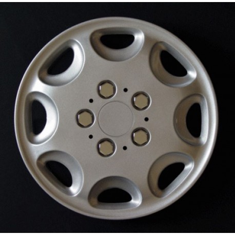 Kit 4 copricerchi coppa ruota logo cromato universale diametro 15