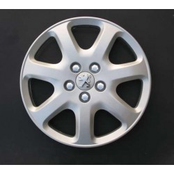Kit 4 copricerchi coppa ruota logo cromato Peugeot diametro 16