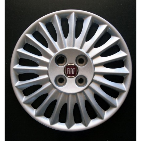 Kit 4 copricerchi coppa ruota logo rosso Fiat Grande Punto diametro 15