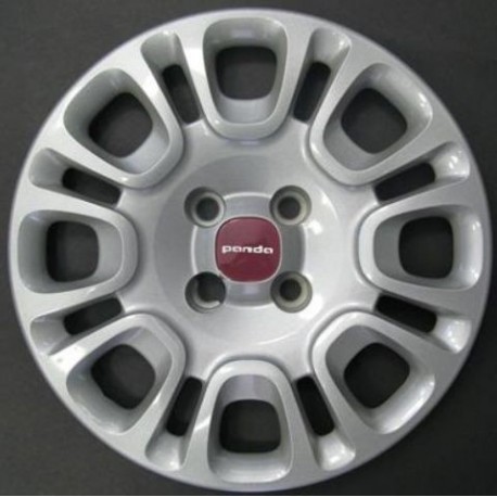 Kit 4 copricerchi coppa ruota logo rosso Fiat Panda 2012 diametro 14