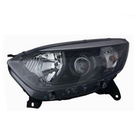 Faro proiettore H1 + H1 con motorino parabola nera guida - sx