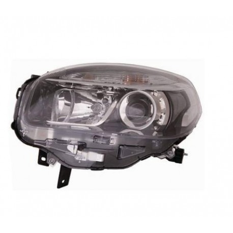 Faro proiettore H7 + H7 con motorino parabola nera guida - sx