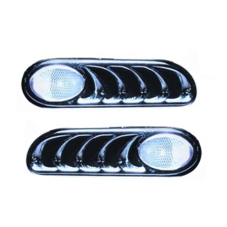 Kit Fanale freccia laterale bianco con griglia cromata dx + sx