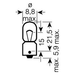 Osram Lampadina BA9s con attacco in metallo per auto