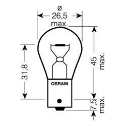 Osram Lampadina P21W con attacco in metallo per mezzi pesanti
