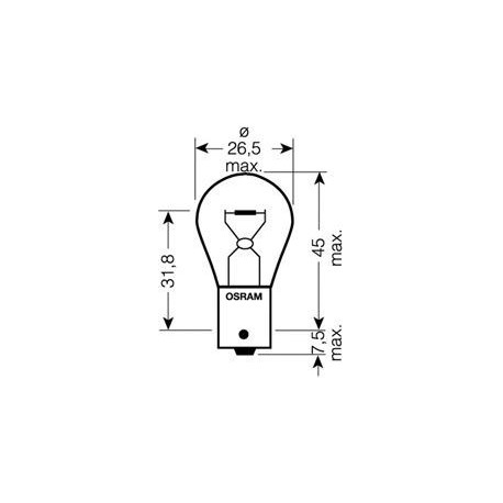 Osram Lampadina P21W con attacco in metallo per mezzi pesanti