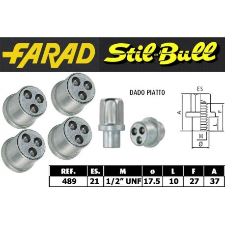 Farad Stil Bull Dadi antifurto con 2 chiavi cod 489